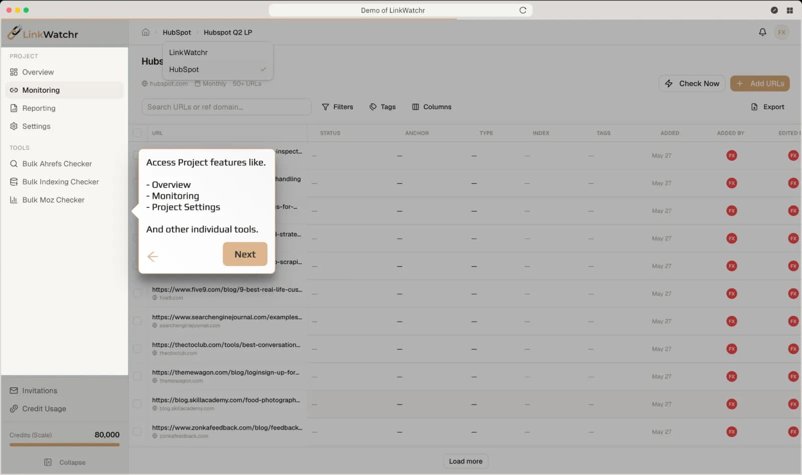 LinkWatchr preview 2