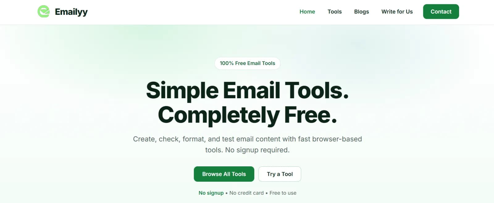 Free Email Tools Online | Emailyy preview 1
