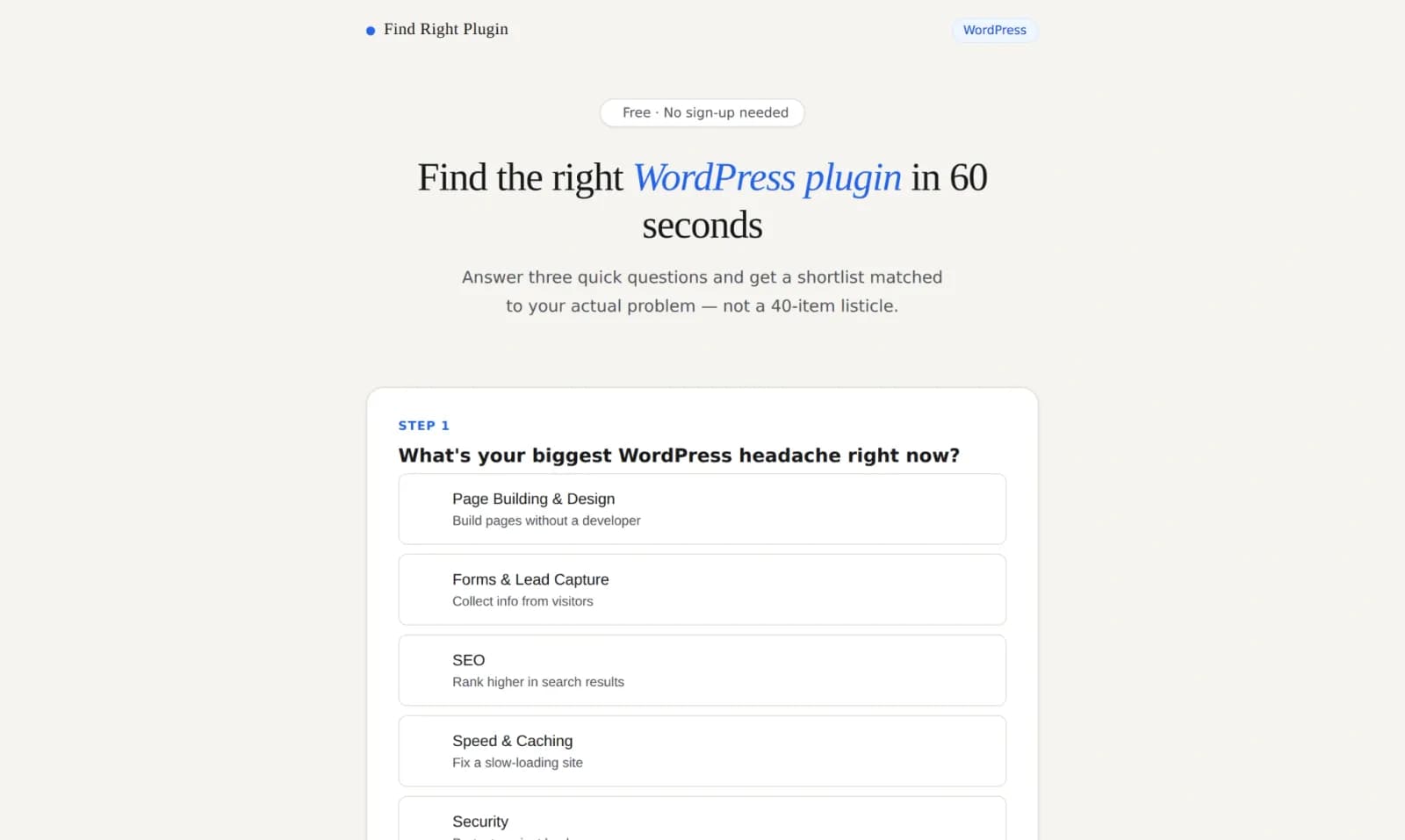 Find Right Plugin preview 2