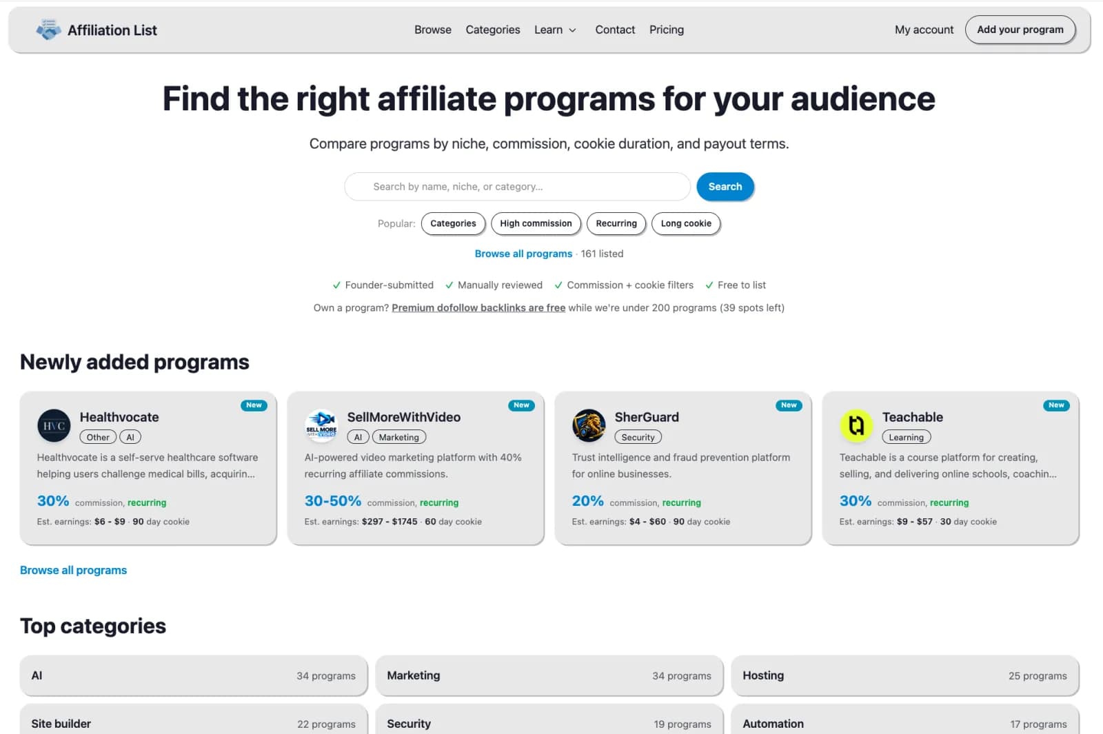 Discover affiliate programs that fit your niche preview 2