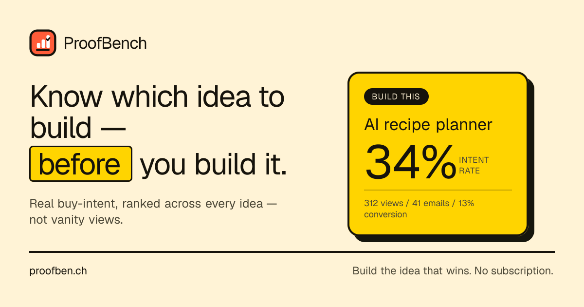 ProofBench — Know which idea to build, before you build it preview 1