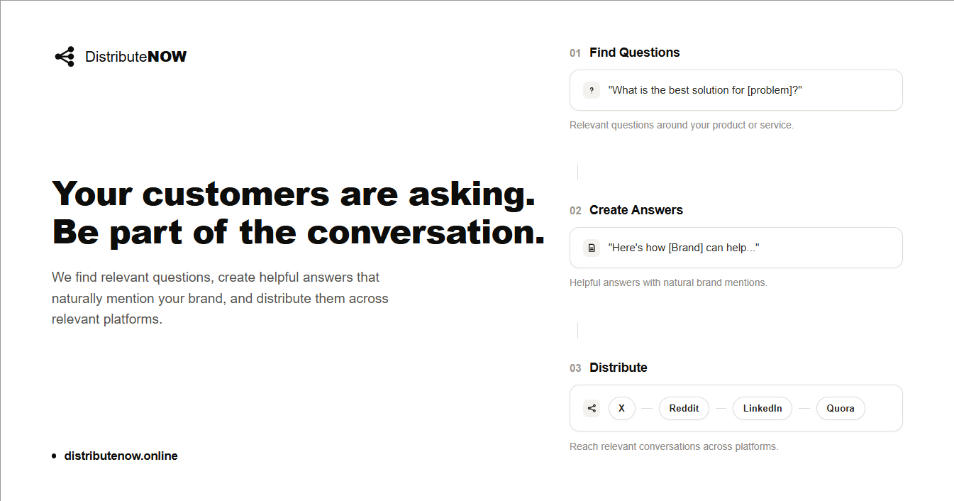 Answer Distribution Service | Get Your Brand Mentioned preview 1