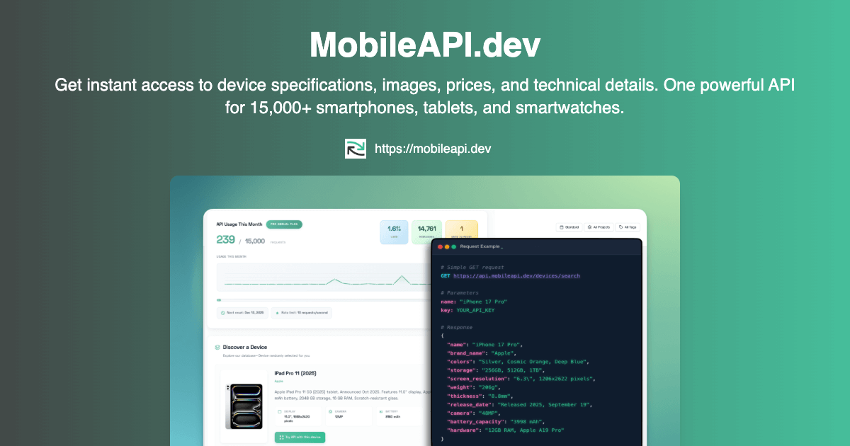 MobileAPI.dev preview 1