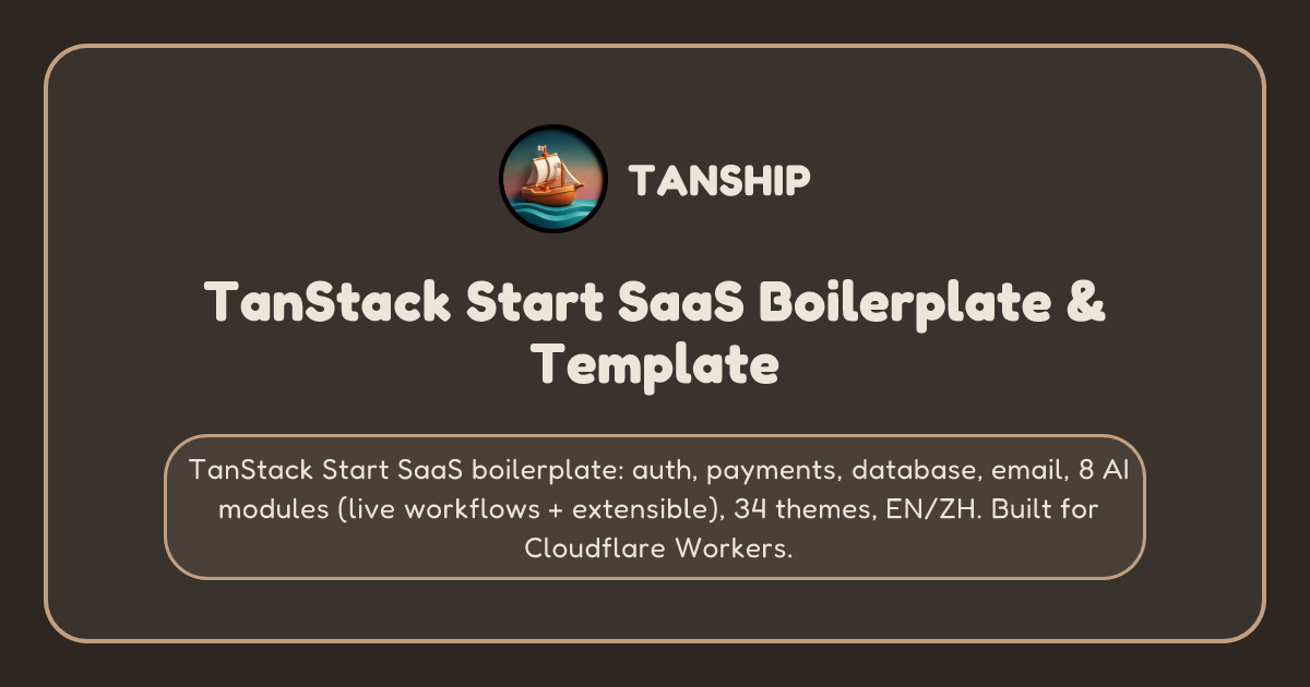 TanStack Start SaaS Boilerplate & Template | TANSHIP preview 1
