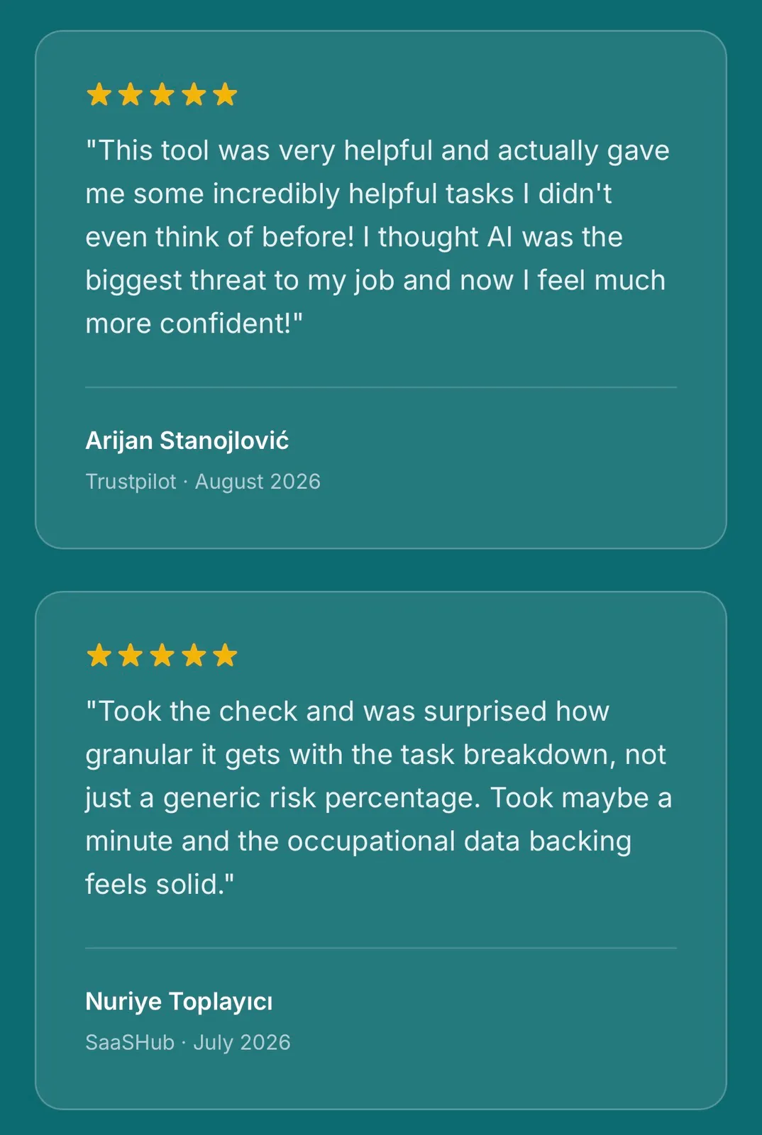 Will AI take my job? Get a real answer, free. preview 3
