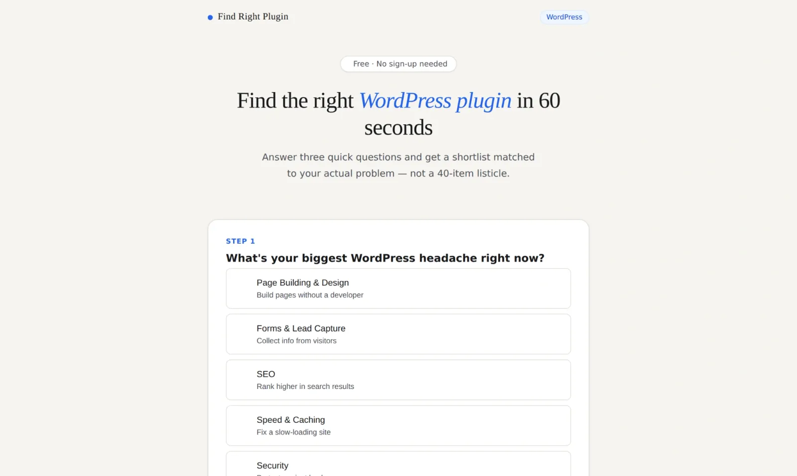 Find Right Plugin preview 2