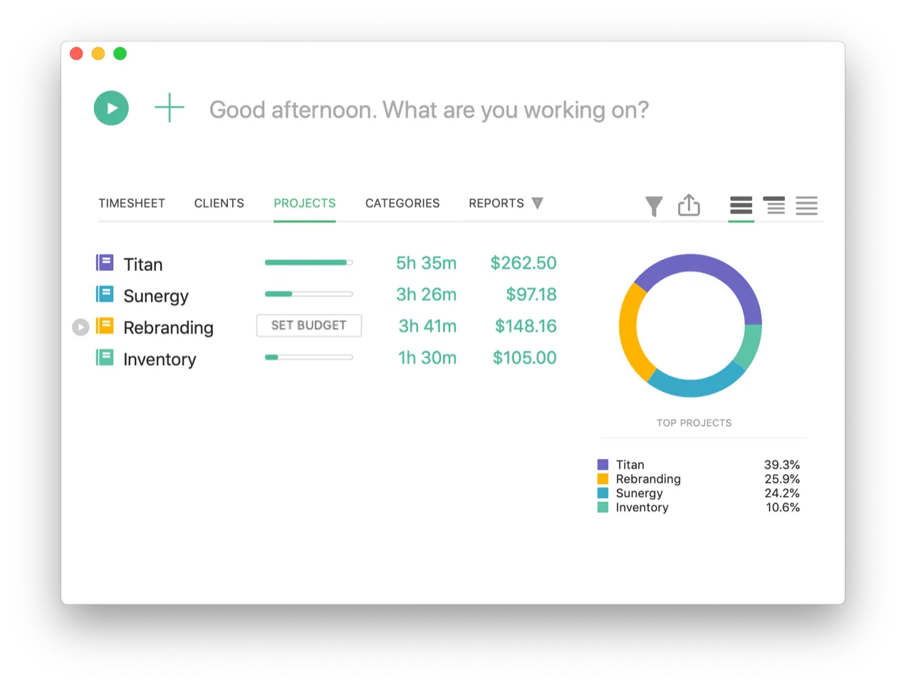 OfficeTime – Time Tracking for Mac, PC, iPhone, iPad preview 1