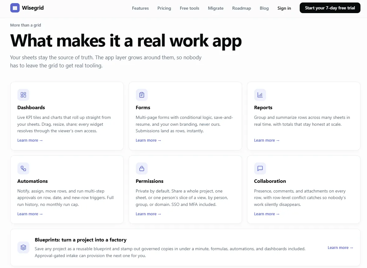 Wisegrid: work management on a spreadsheet you already know preview 2