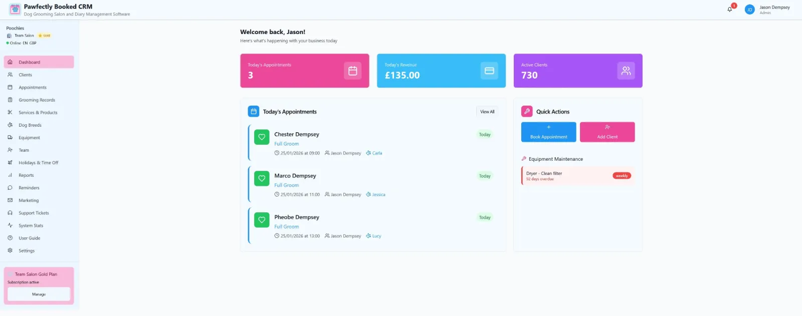 Pawfectly Booked | Dog Grooming Software for UK & US Salons preview 3